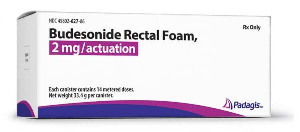 Budesonide rectal foam and enemas